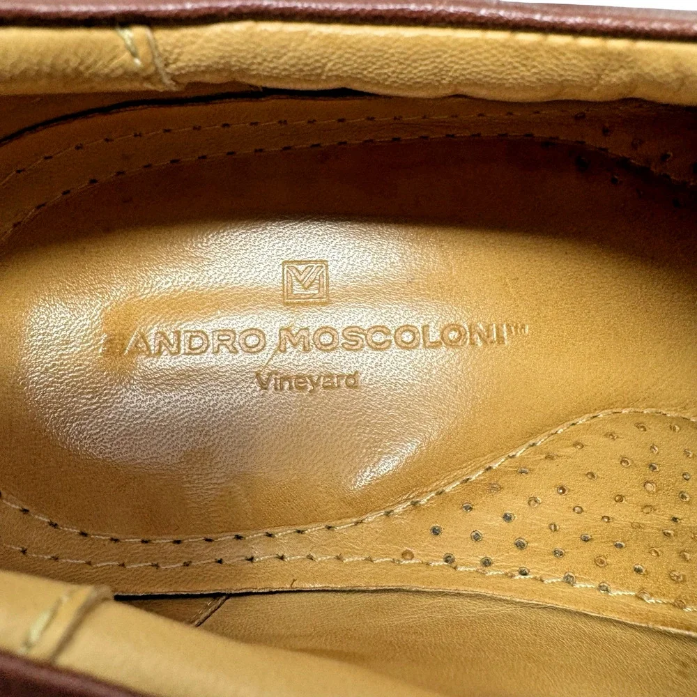 Sandro Moscoloni Vineyard Men’s Brown Leather Lace-Up Shoes 9.5D Brazil